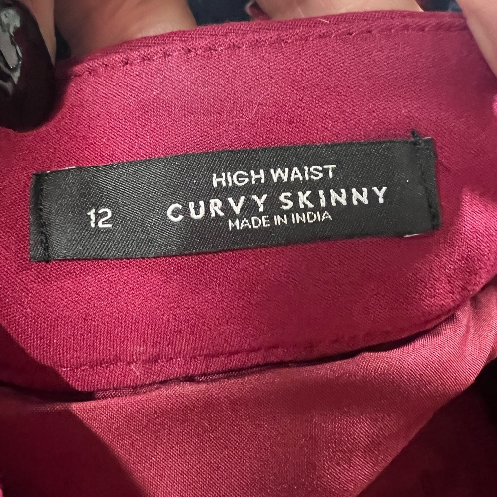 High Waist Curvy Skinny Trousers